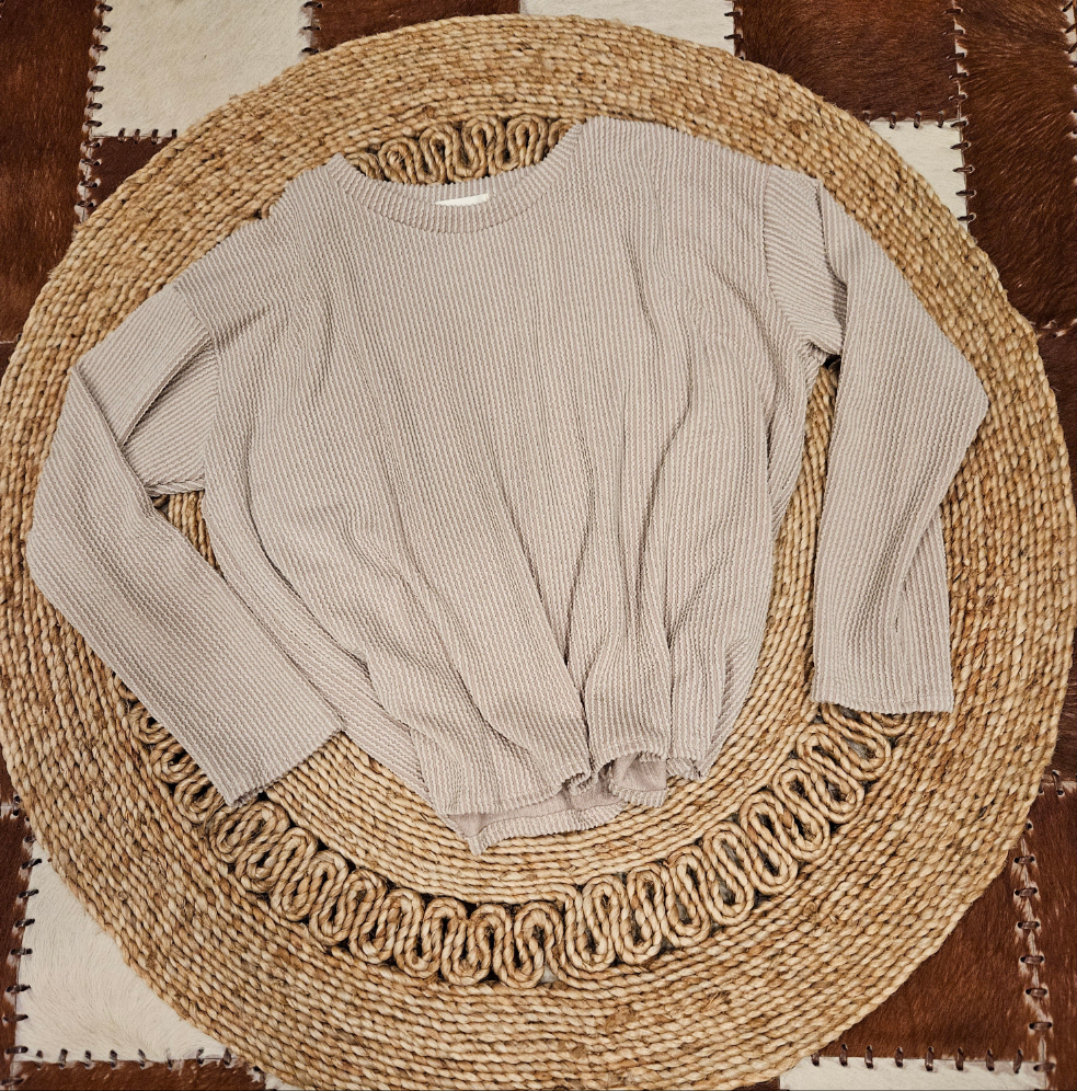 Taupe Ribbed Top