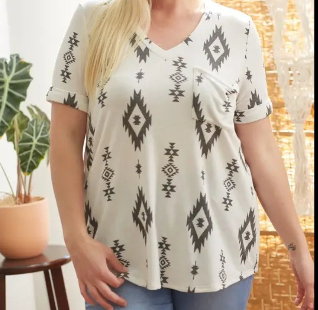 Aztec V-Neck Tee