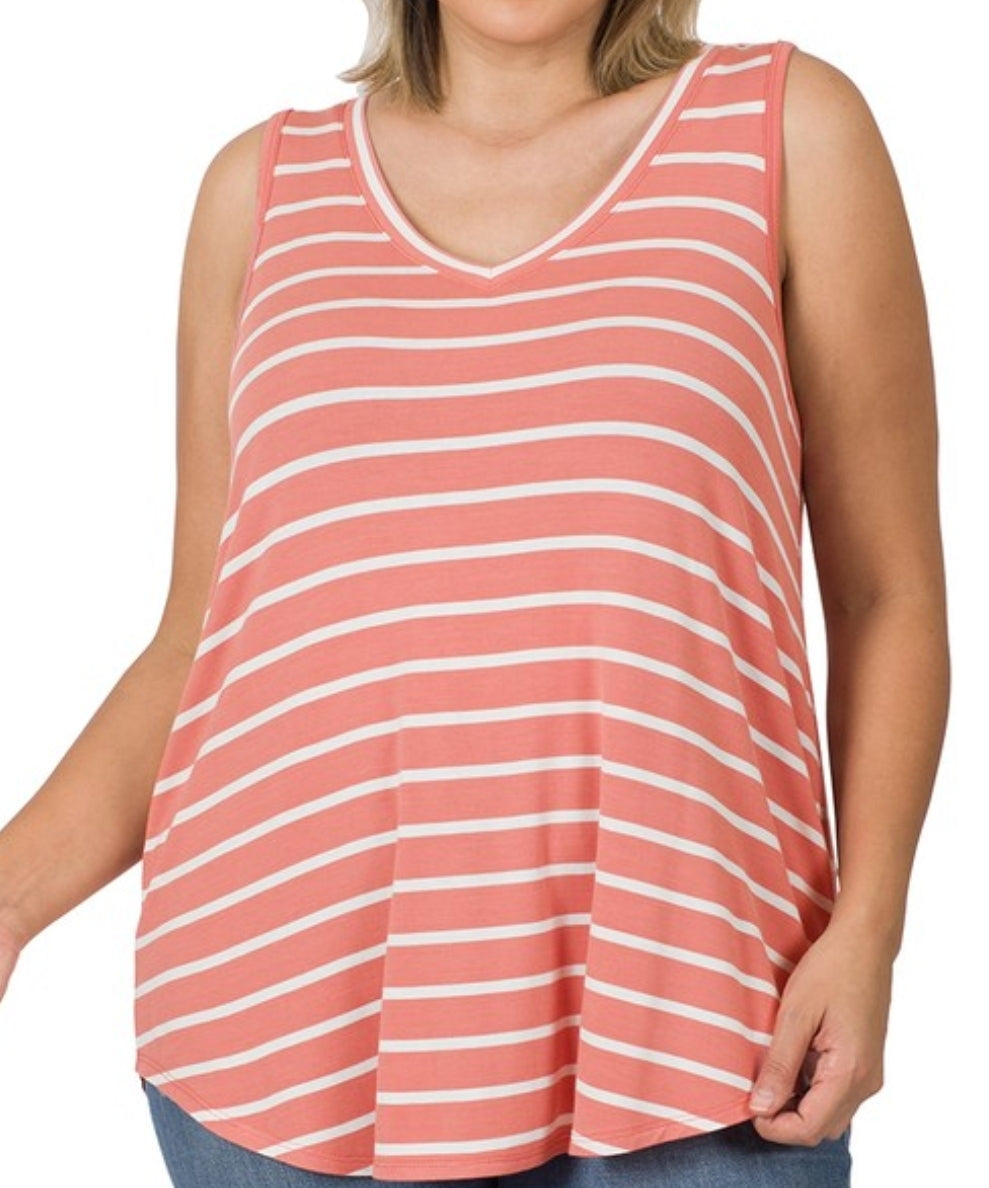 Ash Rose Stripe Tank