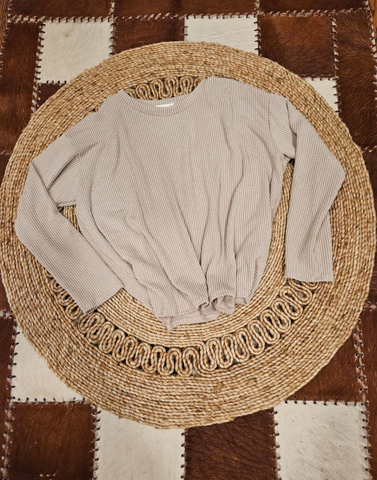 Taupe Ribbed Top