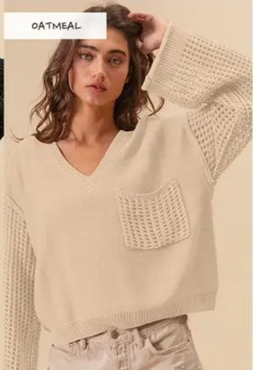 V-Neck Knit Sweater